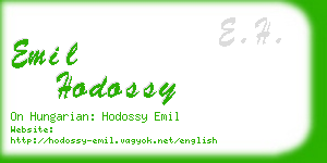emil hodossy business card